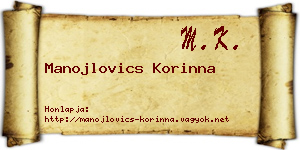 Manojlovics Korinna névjegykártya